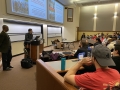 Le Dr. Daniel Mengara, présentant son livre à l'université de Montclair dans le New Jersey aux Etats-Unis, le 18 novembre 2019.