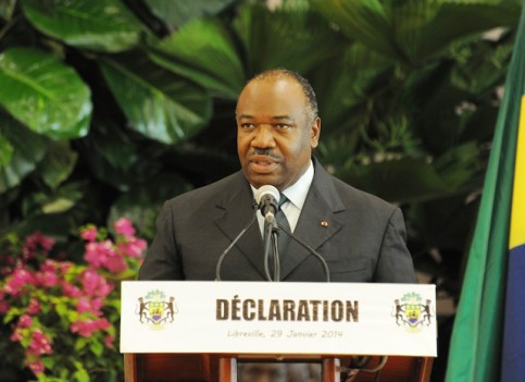 Le président Ali Bongo, lors de son allocution du 29 janvier à Libreville. ©Cocom