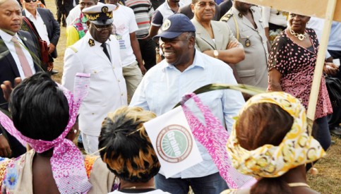 Pas beaucoup de notables de la province autour d’Ali Bongo dans le Woleu-Ntem. © facebook.com/alibongoondimba