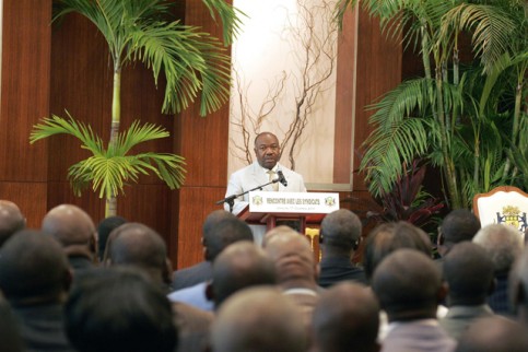 Ali Bongo Ondimba, le 17 novembre 2014 à Libreville. © facebook.com/MichelOgandaga