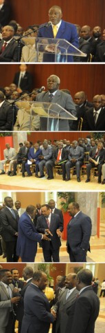 Quelques moments de la rencontre du 4 février 2015 au palais de la présidence de la République. © DCP-Gabon