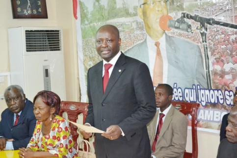 Bruno Ben Moubamba, le 24 février 2015 à Awendjé à Libreville. © Gabonreview