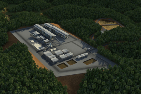 Maquette 3D de l'usine de Maboumine © DR