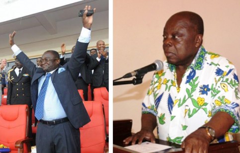 Paul Biyoghé Mba (à g.) et Michel Essonghé. © D.R.