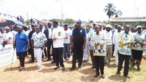 Scène de la marche de soutien à Ali Bongo, le 29 novembre 2014 à Tchibanga (Nyanga). © Gabonreview