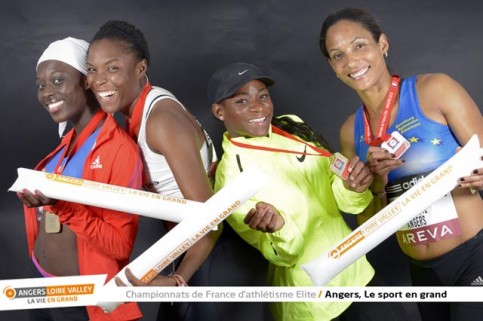 Ayodale Ikeuesan (bronze), Myriam Soumaré (Or), Ruddy Zang Milama (Gabon), Christine Arron (argent)