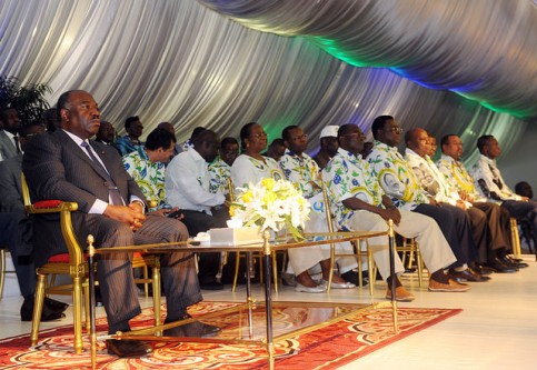 Ali Bongo, le 16 octobre 2014, lors de la célébration par le PDG de ses 5 ans de pouvoir. © DCP Gabon
