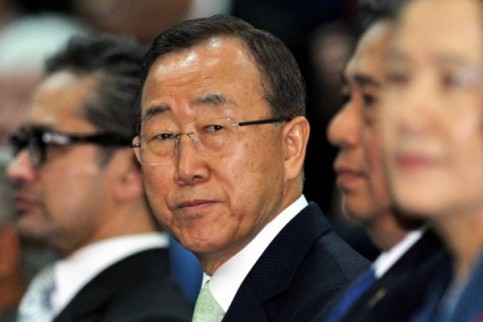 «La situation en Syrie est devenue intolérable et inacceptable», a déclaré le secrétaire général de l'ONU Ban Ki-moon lors d'une conférence de presse à Bogor, non loin de Jakarta, en Indonésie.  PHOTO: ADEK BERRY, AFP
