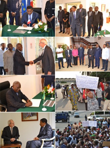 Pour Charlie Hebdo, ce dimanche 11 janvier à l’ambassade de France au Gabon. © Gabonreview