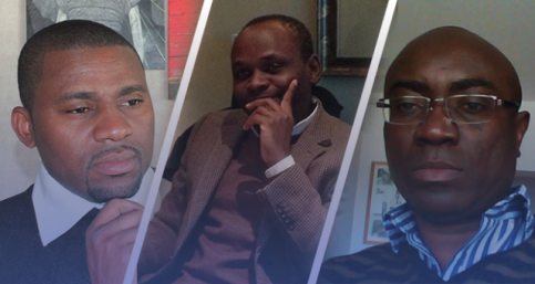 Les trois activistes gabonais--Célestin Ella Ollomo, Bruno Ella, Jean-Aimé Mouketou--désormais en guerre froide © 2015 D.R/Binto Media