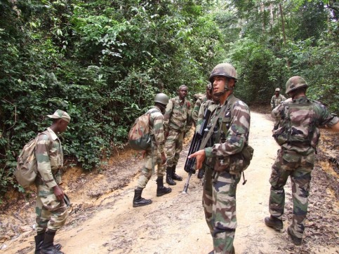 Militaires français lors des Exercice M'Bira - Gabon du 11 au 12 juillet 2009