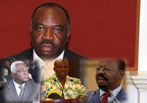 Aux extrémités, Jean Boniface Assélé (à gauche) et Paul Mba Abessole (à droite). © armis-owono.over-blog.com