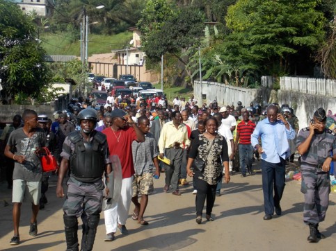 Marche de l'opposition gabonaise, le 13 novembre 2014 à Libreville