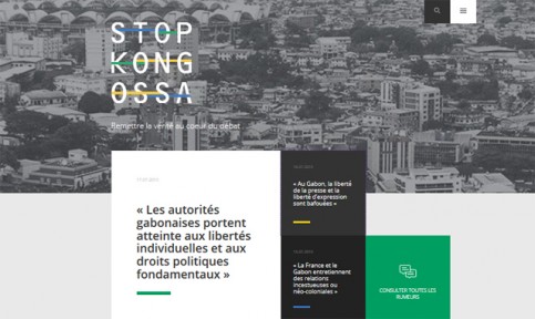 La page d’accueil de stop-kongossa.com. © Gabonreview